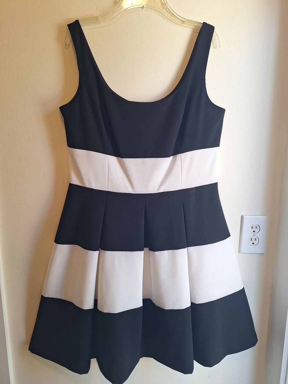 Ralph Lauren Black and White Fit-and-Flare Midi Dress 14